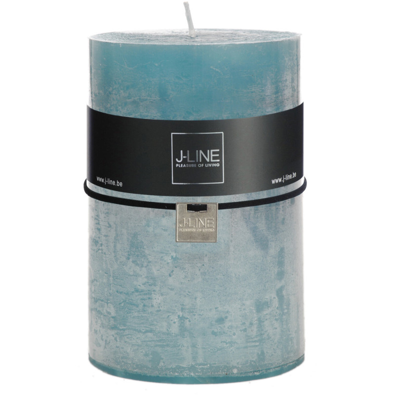 Bougie Cylindrique XXL Bleu azur J-Line en Cire 120 heures Hauteur 15 cm - 1