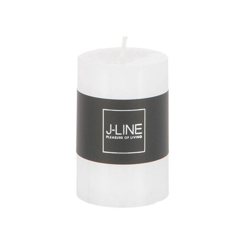 Bougie Cylindrique Blanc J-Line en Cire 18 heures Hauteur 7 cm - 1