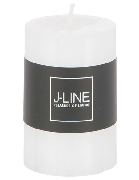 Bougie Cylindrique Blanc J-Line en Cire 18 heures Hauteur 7 cm - 1