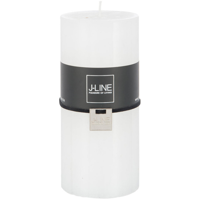 Bougie Cylindrique XXL Blanc J-Line en Cire 70 heures Hauteur 15 cm - 1
