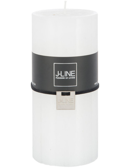 Bougie Cylindrique XXL Blanc J-Line en Cire 70 heures Hauteur 15 cm - 1