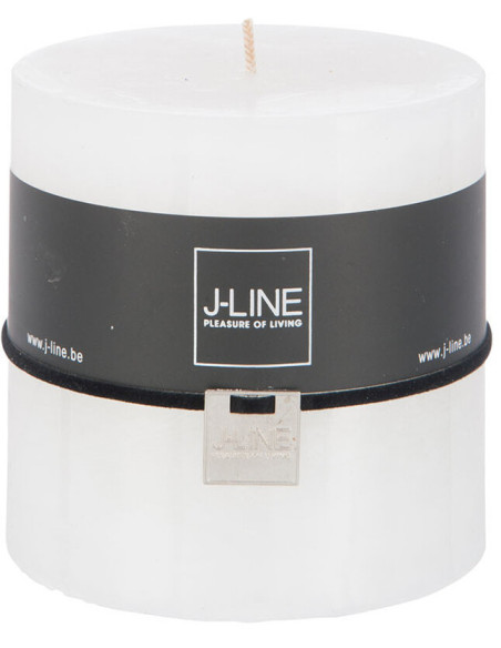Bougie Cylindrique XXL Blanc J-Line en Cire 80 heures Hauteur 10 cm - 1