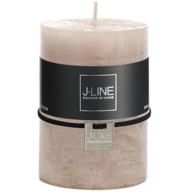 Bougie Cylindrique XL Sable J-Line en Cire 48 heures Hauteur 10 cm - 1