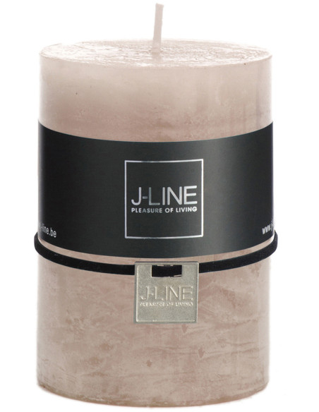 Bougie Cylindrique XL Sable J-Line en Cire 48 heures Hauteur 10 cm - 1