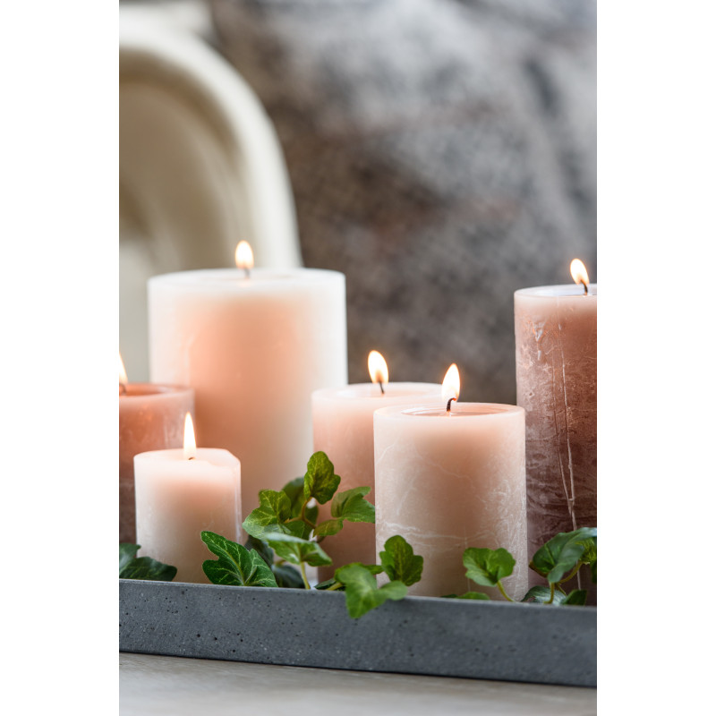 Bougie Cylindrique XL Sable J-Line en Cire 48 heures Hauteur 10 cm - 2