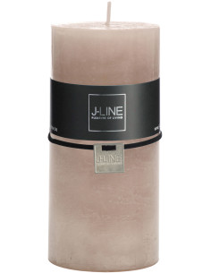 Bougie Cylindrique XXL Sable J-Line en Cire 70 heures Hauteur 15 cm - 1
