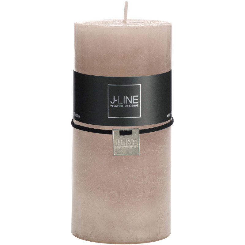 Bougie Cylindrique XXL Sable J-Line en Cire 70 heures Hauteur 15 cm - 1