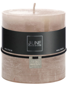 Bougie Cylindrique XXL Sable J-Line en Cire 80 heures Hauteur 10 cm - 1