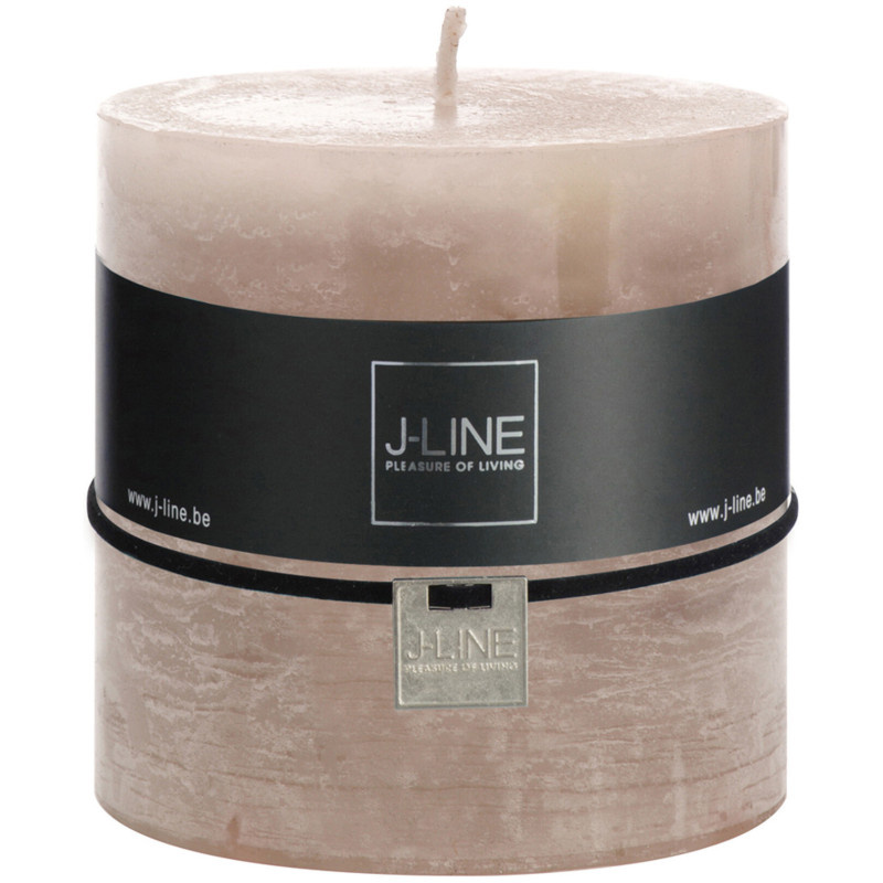 Bougie Cylindrique XXL Sable J-Line en Cire 80 heures Hauteur 10 cm - 1