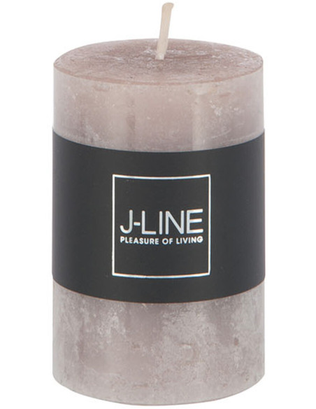 Bougie Cylindrique Taupe foncé J-Line en Cire 18 heures Hauteur 7 cm - 1