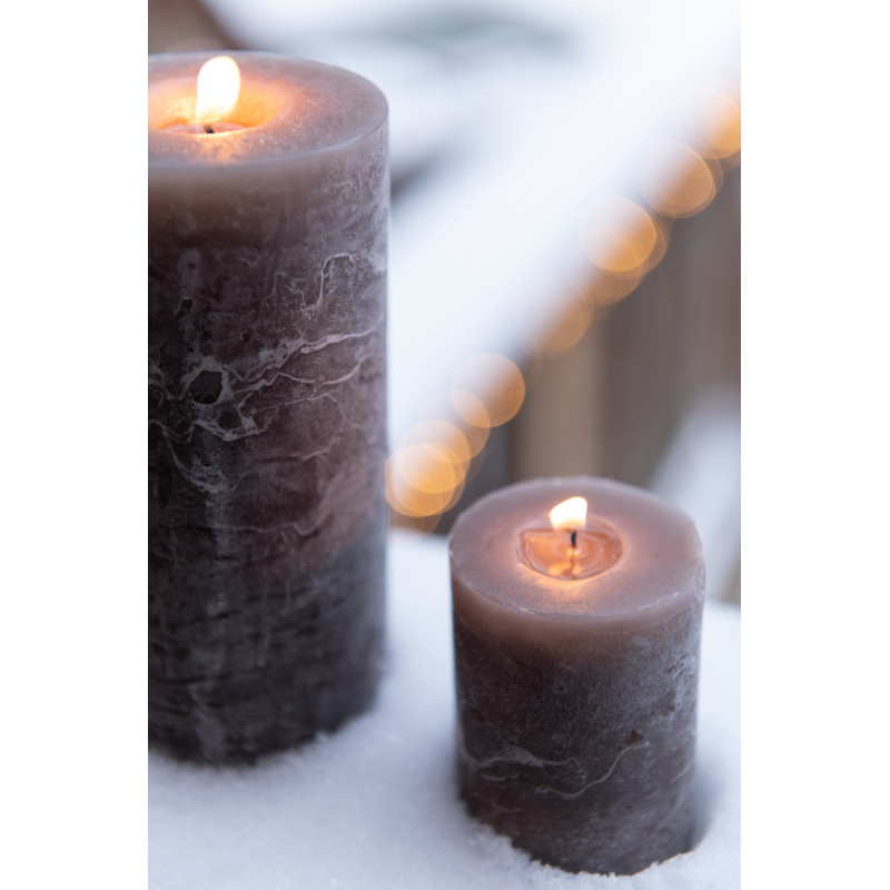 Bougie Cylindrique Taupe foncé J-Line en Cire 18 heures Hauteur 7 cm - 2