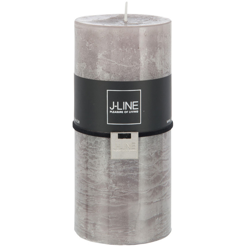 Bougie Cylindrique XXL Taupe foncé J-Line en Cire 70 heures Hauteur 15 cm - 1