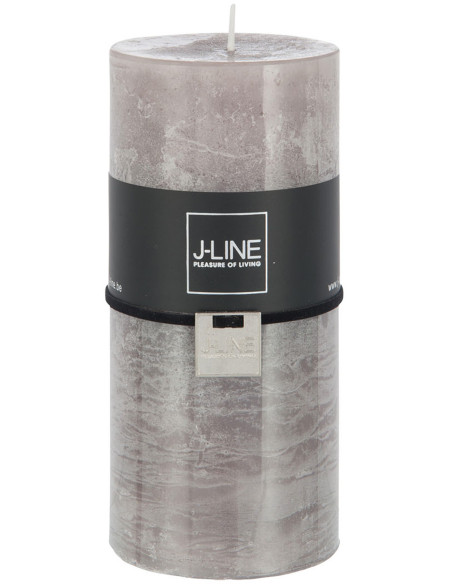 Bougie Cylindrique XXL Taupe foncé J-Line en Cire 70 heures Hauteur 15 cm - 1