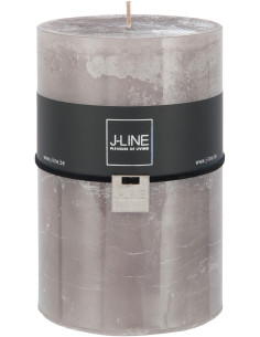 Bougie Cylindrique XXL Taupe foncé J-Line en Cire 120 heures Hauteur 15 cm - 1