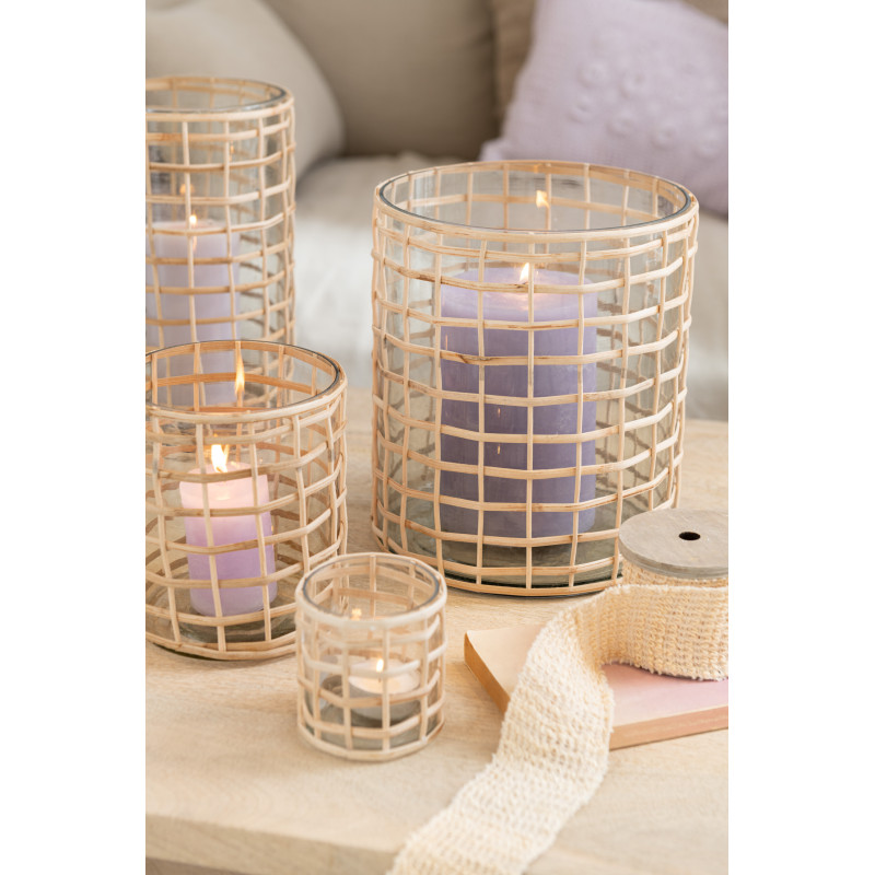 Bougie Cylindrique XXL Lavande J-Line en Cire 70 heures Hauteur 15 cm - 2