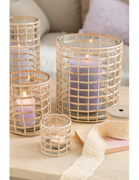 Bougie Cylindrique XXL Lavande J-Line en Cire 70 heures Hauteur 15 cm - 2