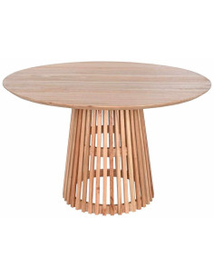 Table à manger moderne Ronde 4 personnes en Bois de mindi Naturel Firosa - 1