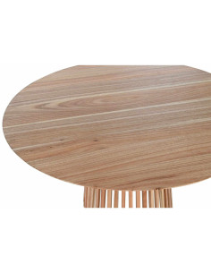 Table à manger moderne Ronde 4 personnes en Bois de mindi Naturel Firosa - 1 2