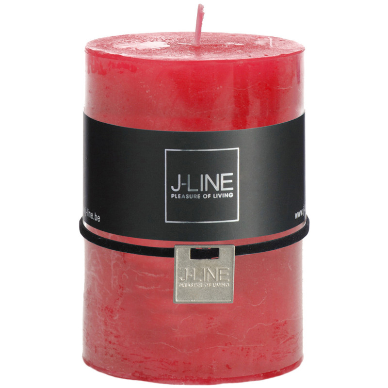 Bougie Cylindrique XL Fuchsia J-Line en Cire 48 heures Hauteur 10 cm - 1