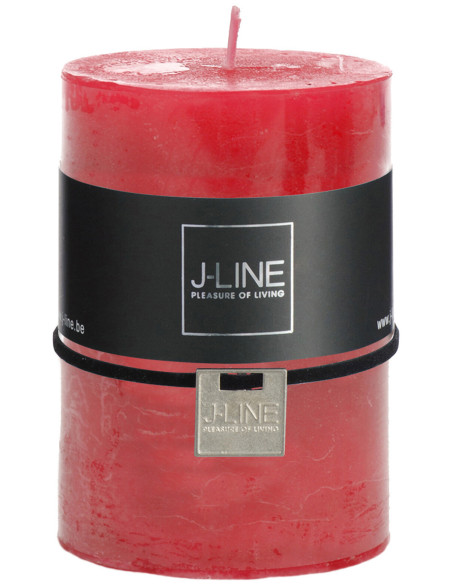 Bougie Cylindrique XL Fuchsia J-Line en Cire 48 heures Hauteur 10 cm - 1