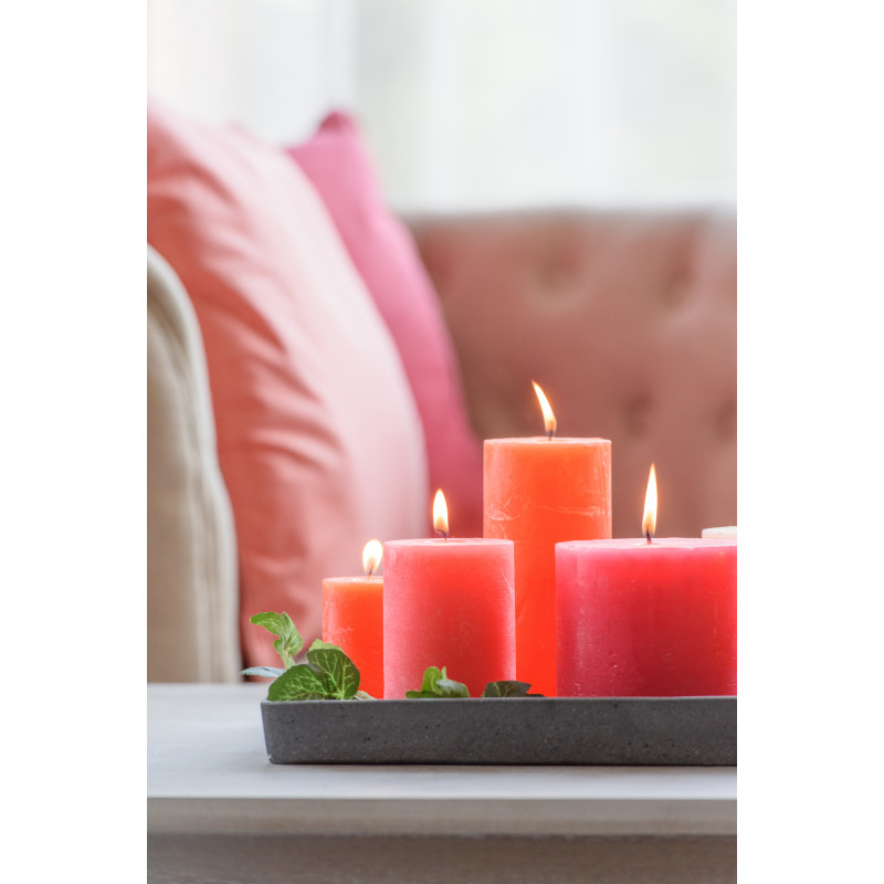 Bougie Cylindrique XL Fuchsia J-Line en Cire 48 heures Hauteur 10 cm - 2