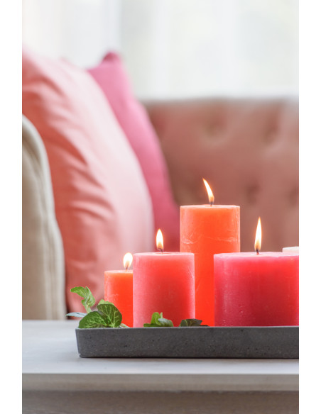 Bougie Cylindrique XL Fuchsia J-Line en Cire 48 heures Hauteur 10 cm - 2