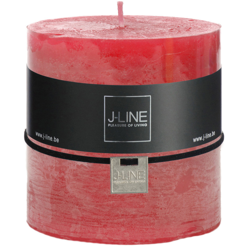 Bougie Cylindrique XXL Fuchsia J-Line en Cire 80 heures Hauteur 10 cm - 1