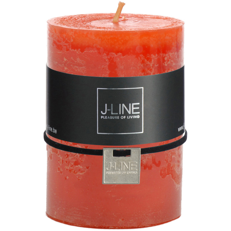 Bougie Cylindrique XL Orange J-Line en Cire 48 heures Hauteur 10 cm - 1