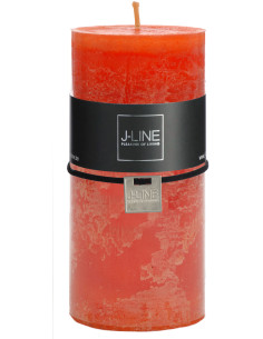 Bougie Cylindrique XXL Orange J-Line en Cire 70 heures Hauteur 15 cm - 1