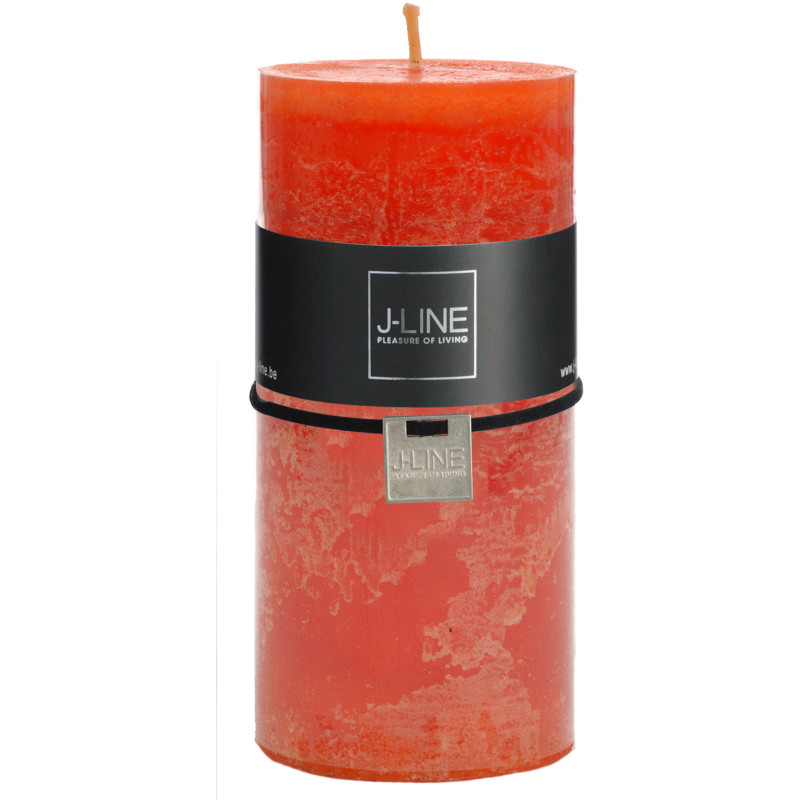 Bougie Cylindrique XXL Orange J-Line en Cire 70 heures Hauteur 15 cm - 1