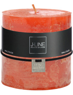 Bougie Cylindrique XXL Orange J-Line en Cire 80 heures Hauteur 10 cm - 1