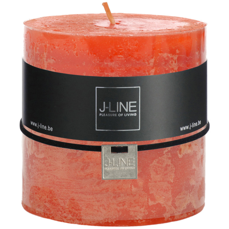Bougie Cylindrique XXL Orange J-Line en Cire 80 heures Hauteur 10 cm - 1