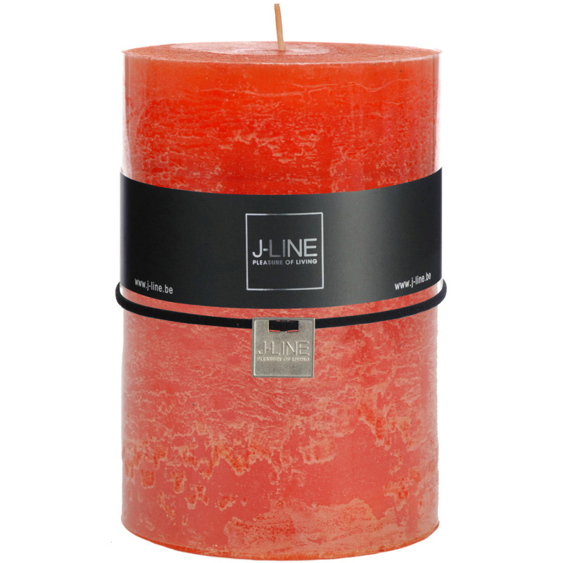 Bougie Cylindrique XXL Orange J-Line en Cire 120 heures Hauteur 15 cm - 1