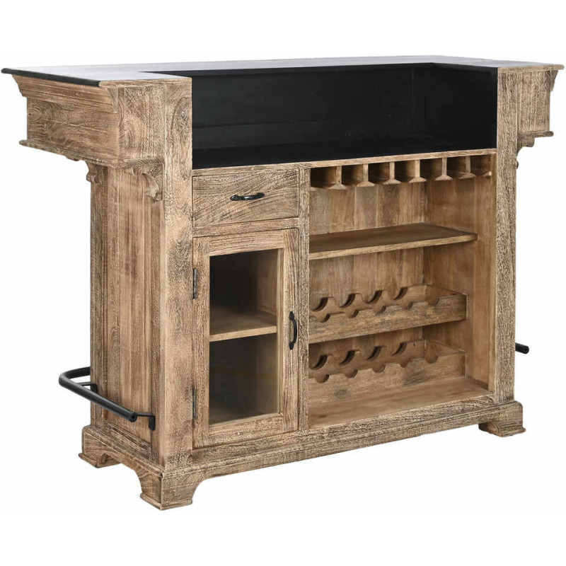 Comptoir de bar rustique en Bois de manguier Naturel Noir Métal Vyldor - 1