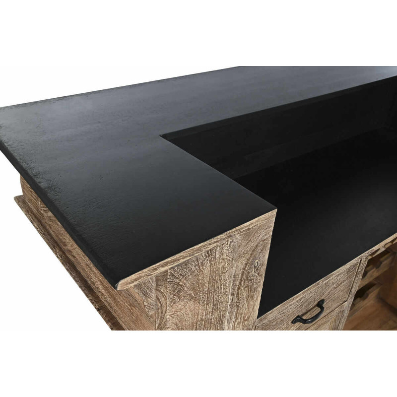 Comptoir de bar rustique en Bois de manguier Naturel Noir Métal Vyldor - 2