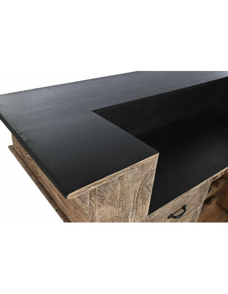 Comptoir de bar rustique en Bois de manguier Naturel Noir Métal Vyldor - 2