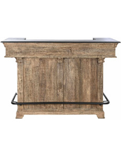 Comptoir de bar rustique en Bois de manguier Naturel Noir Métal Vyldor - 3
