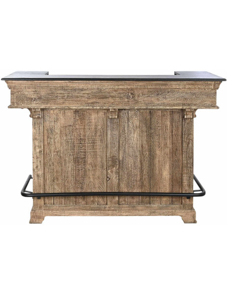 Comptoir de bar rustique en Bois de manguier Naturel Noir Métal Vyldor - 3