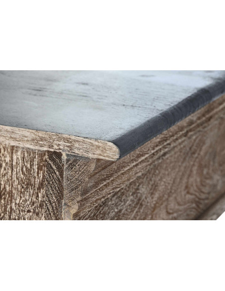 Comptoir de bar rustique en Bois de manguier Naturel Noir Métal Vyldor - 4