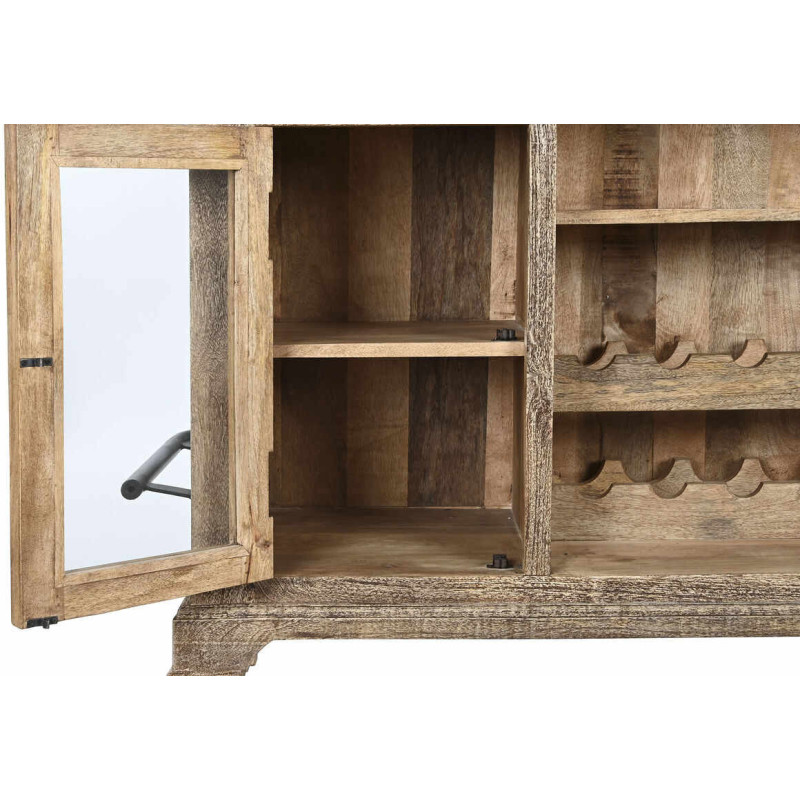 Comptoir de bar rustique en Bois de manguier Naturel Noir Métal Vyldor - 5