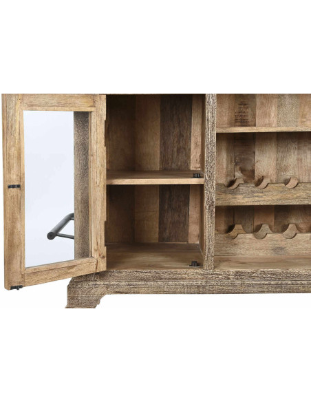 Comptoir de bar rustique en Bois de manguier Naturel Noir Métal Vyldor - 5