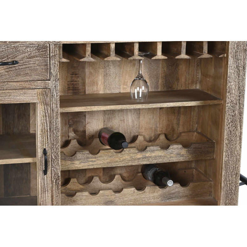 Comptoir de bar rustique en Bois de manguier Naturel Noir Métal Vyldor - 7