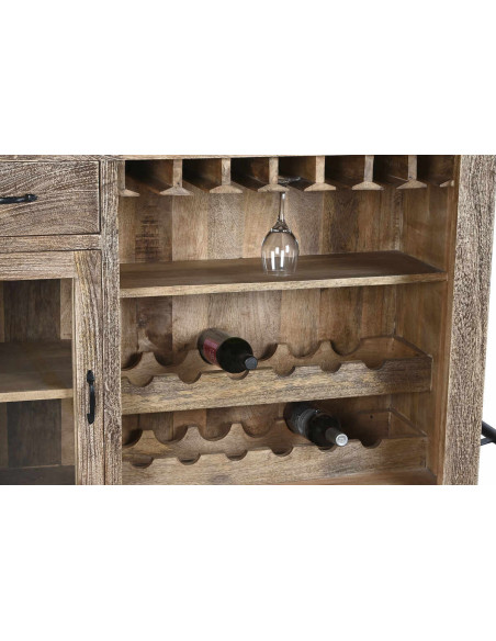 Comptoir de bar rustique en Bois de manguier Naturel Noir Métal Vyldor - 7