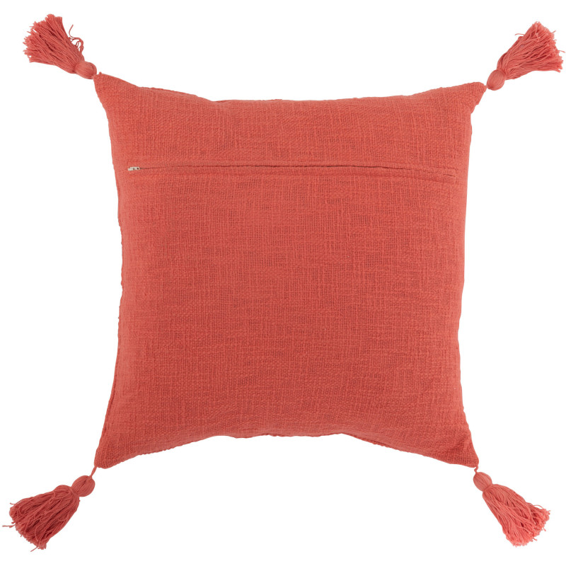 Coussin XL Carré Brimla 60x60 en Coton Rose Avec pompons - 2