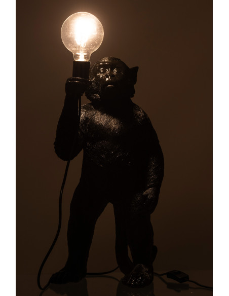 Lampe à poser Singe debout Pogo en Résine Noir - 3