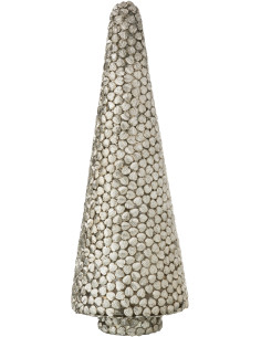 Décoration de Noël Sapin 40 cm en Verre Argenté Motif feuilles - 1