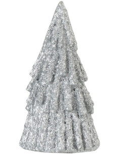 Décoration de Noël Sapin 10 cm en Résine Argenté - 1