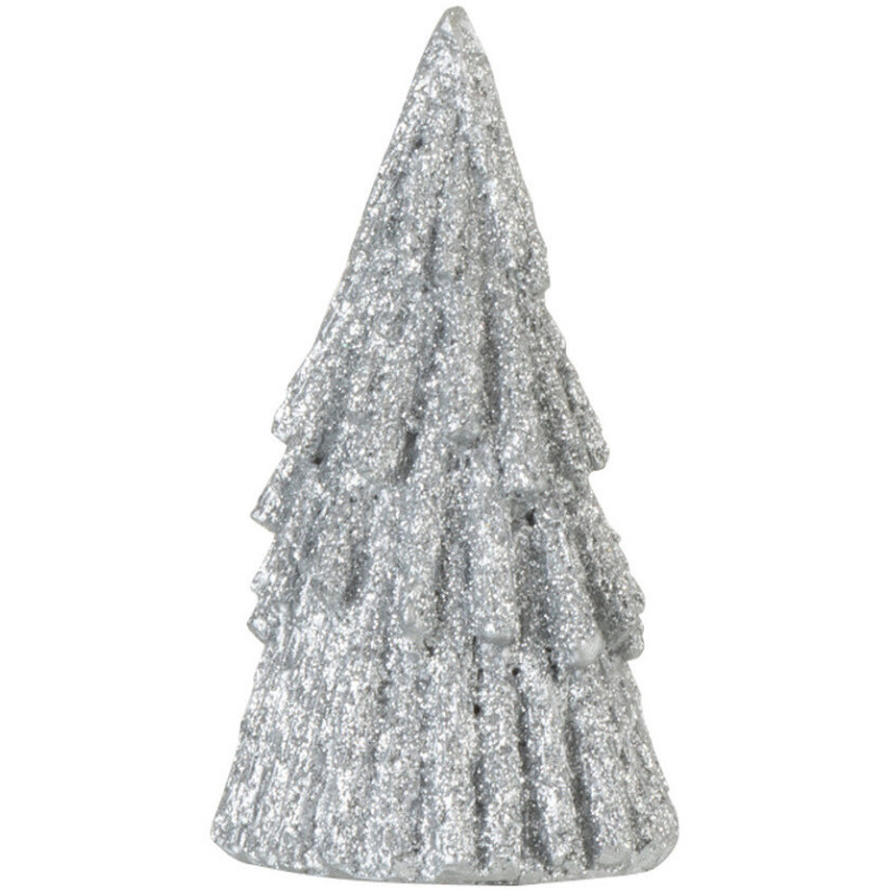 Décoration de Noël Sapin 10 cm en Résine Argenté - 1