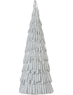Décoration de Noël Sapin 40 cm en Résine Argenté - 1