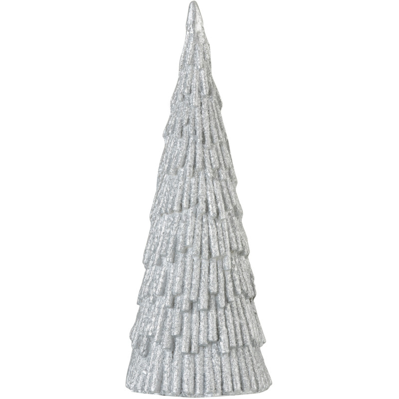 Décoration de Noël Sapin 40 cm en Résine Argenté - 1